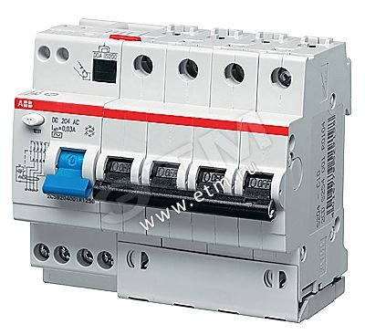 Выключатель автоматический дифференциального тока шестимодульный DS204 M AC-B40/0.03 DS204 M AC-B40/0,0 ABB - превью 2