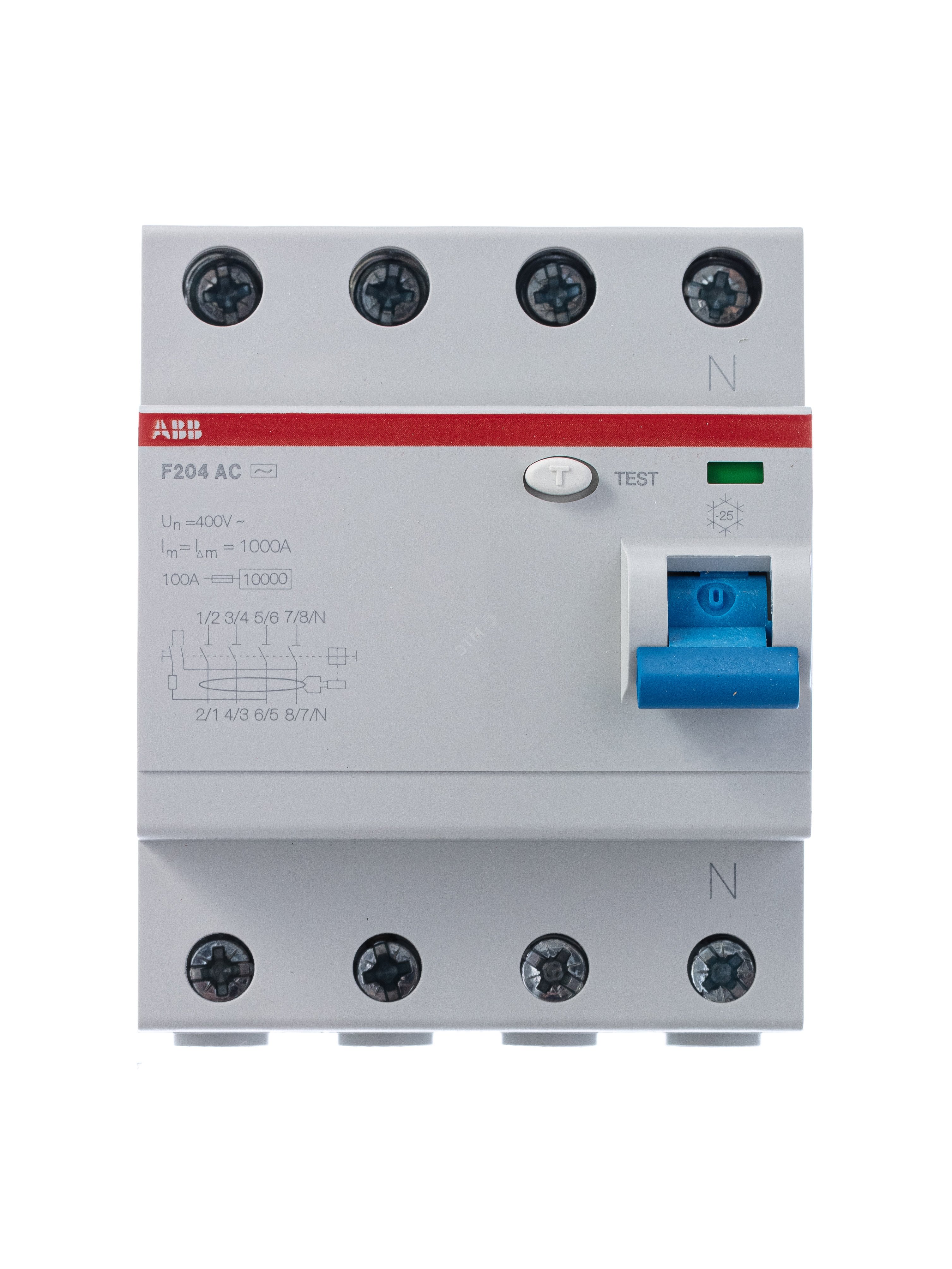 Выключатель дифференциального тока (УЗО) 4п 100А 300мА F204 АС F204 AC-100/0,3 ABB - превью 6