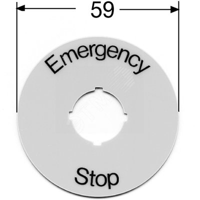 Шильдик круглый пластиковый желтый EMERGENCY STOP для кнопок Грибок 1SFA616915R1005 ABB - превью 2