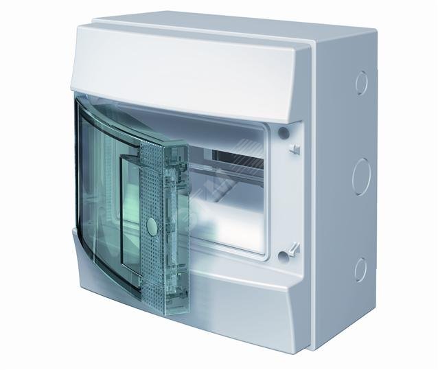 Щит распределительный навесной ЩРн-П-8 пластиковый прозрачная дверь IP65 серый Mistral65 без клемм 65P08X12 ABB - превью 3