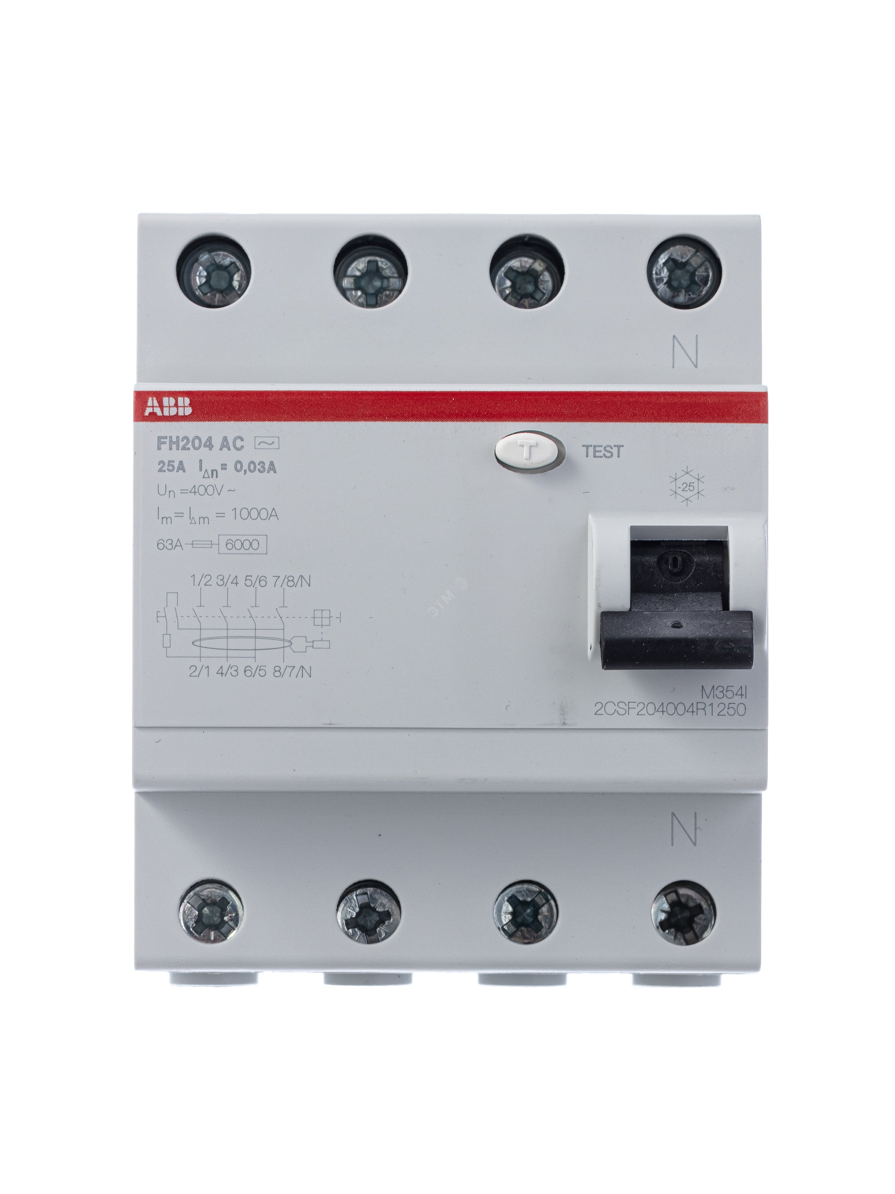 Выключатель дифференциального тока (УЗО) 4п 25А 30мА FH204 АС FH204 AC-25/0,03 ABB - превью 5