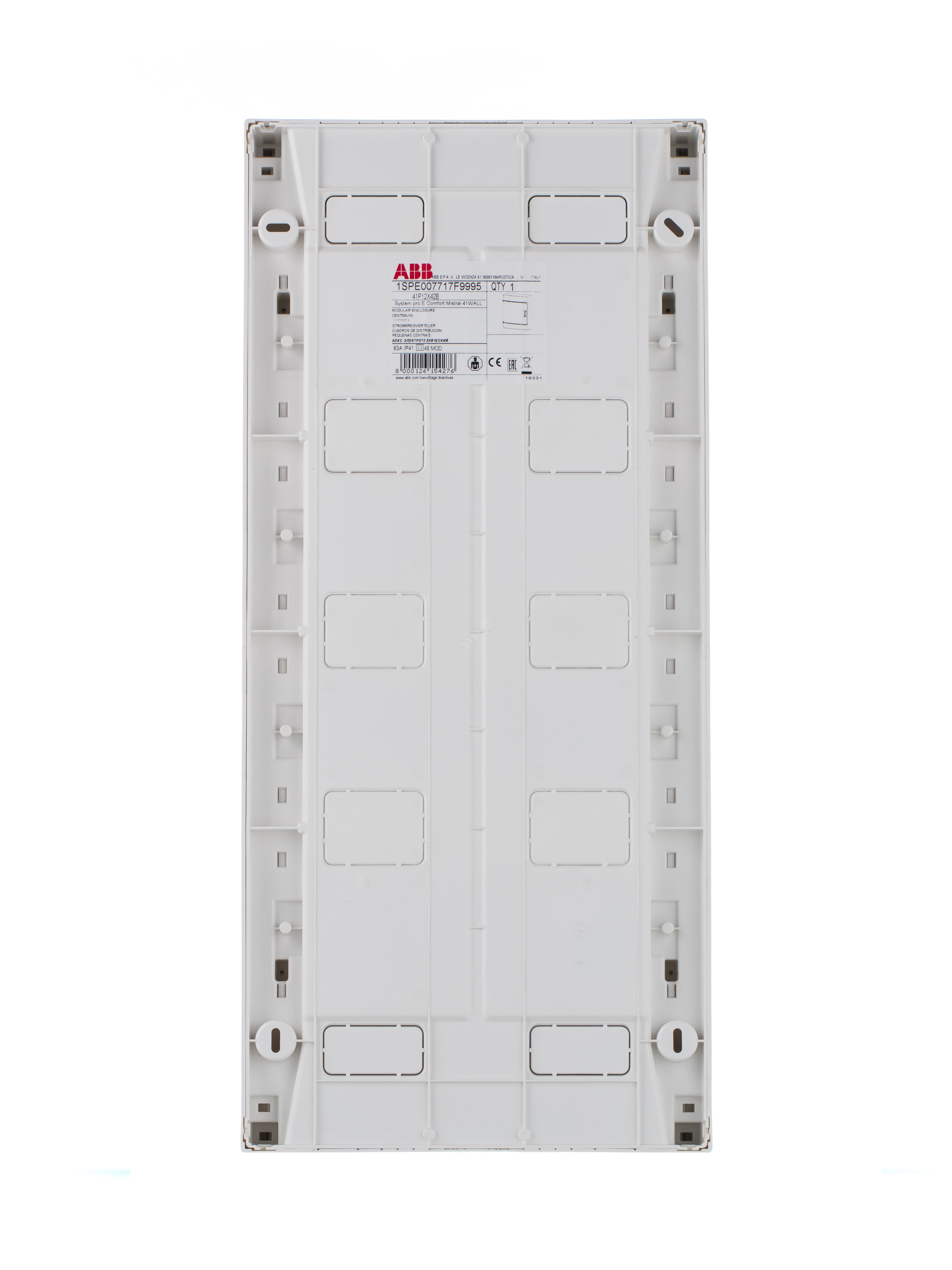 Щит распределительный навесной ЩРн-п-48 пластиковый Mistral41 серая прозрачная дверь с клеммами IP41 (41P12X42B) 1SPE007717F9995 ABB - превью 6