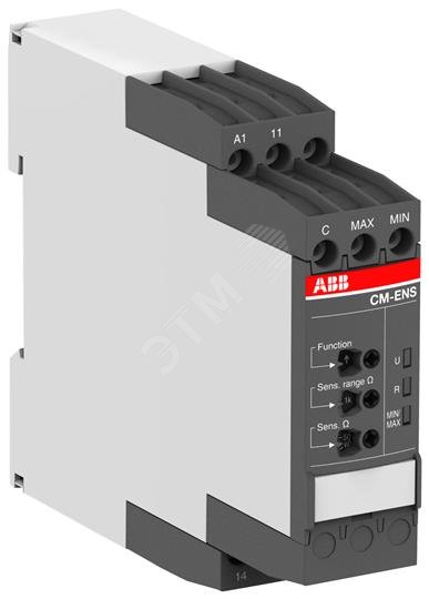 Реле контроля уровня жидкости CM-ENS.31P наполнение/слив (чувствительность 0.1-1000кОм задержка срабатывания/отпускания 0.1-10с) 24-240В АС/DC 2ПК пружинные зажимы 1SVR740850R0300 ABB - превью 2