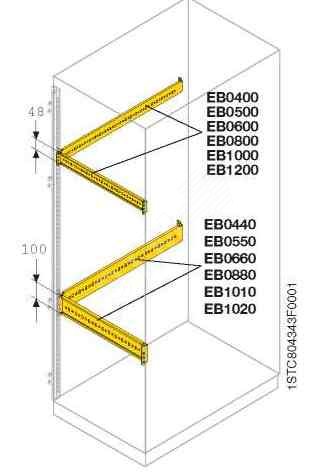 Профиль L=600 H=100 для монтажа аксессуаров(2шт) EB0660 ABB - превью 3