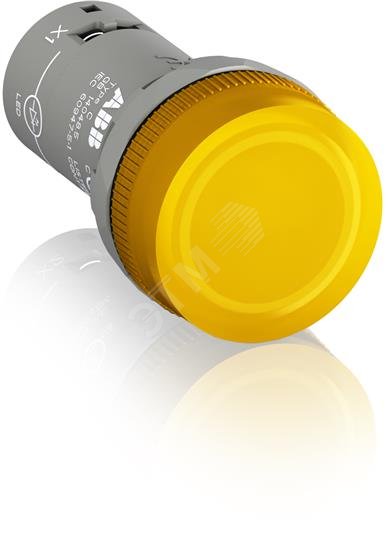 Лампа CL2-623Y желтая со встроенным светодиодом 230В AC с защитой от наводок с напряжением до 60В 1SFA619403R6233 ABB - превью 2
