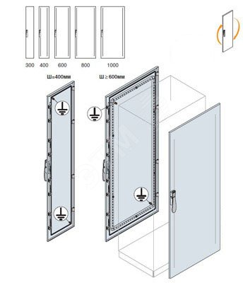 Дверь передняя/задняя 2000x1000мм EC2012K ABB - превью 3