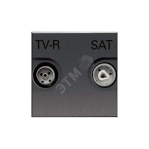 Zenit Розетка телевизионная TV-R-SAT одиночная с накладкой антрацит N2251.3 AN ABB - превью 3