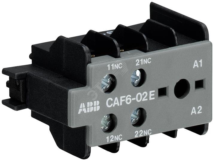 Контакт дополнительный CAF6-02E фронтальной установки для миниконтакторов B6/B7 GJL1201330R0010 ABB - превью 2