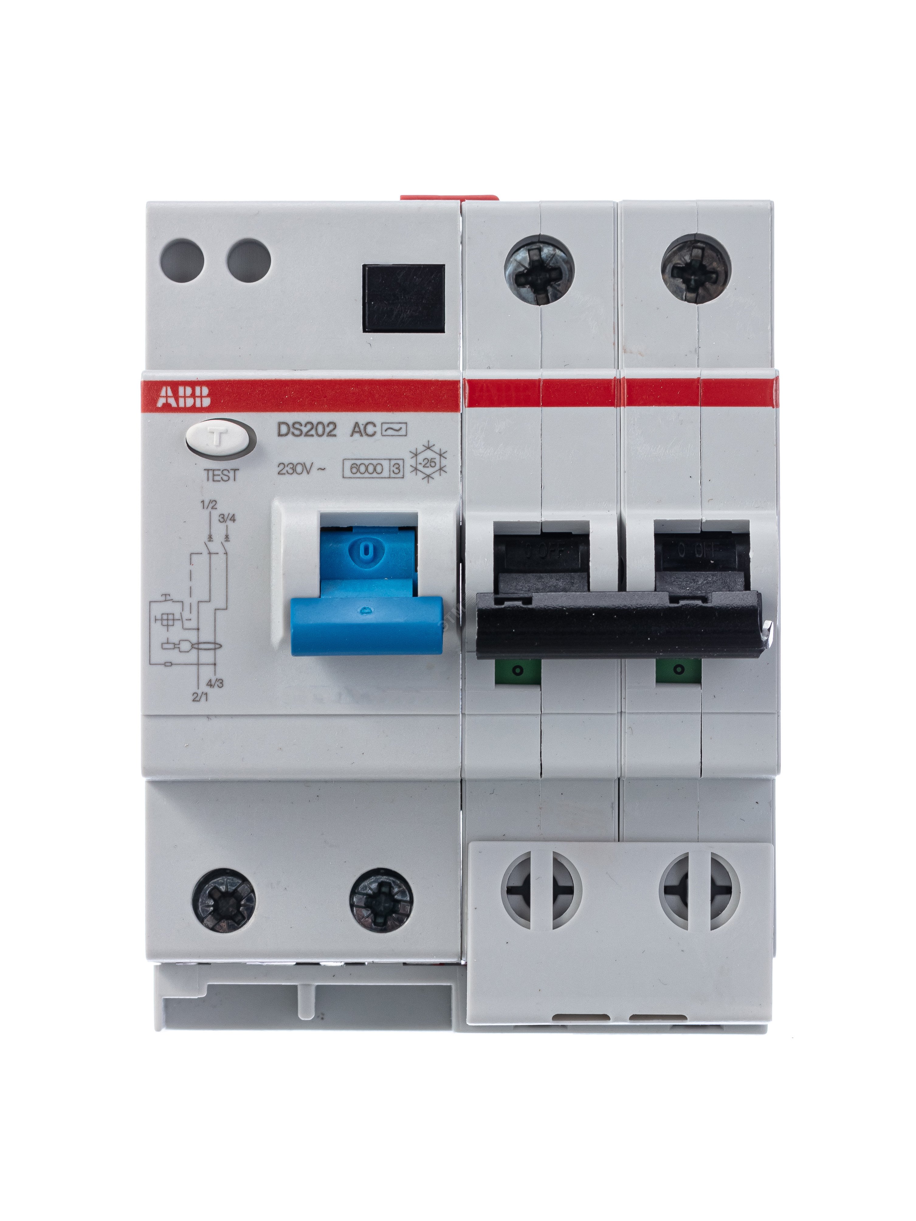 Выключатель автоматический дифференциального тока 2п 25А 30мА DS202 B-AC DS202 AC-B25/0,03 ABB - превью 4