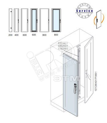 Створка двойной двери 2000x500мм ВхШ EC2080FC5K ABB - превью 2