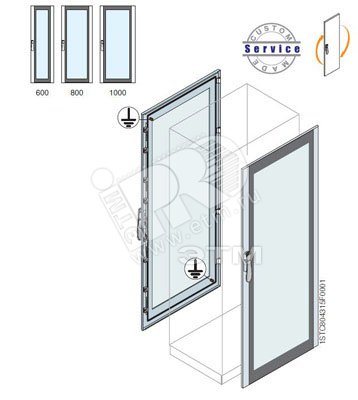 Дверь со стеклом 2000x800мм ET2080K ABB - превью 2