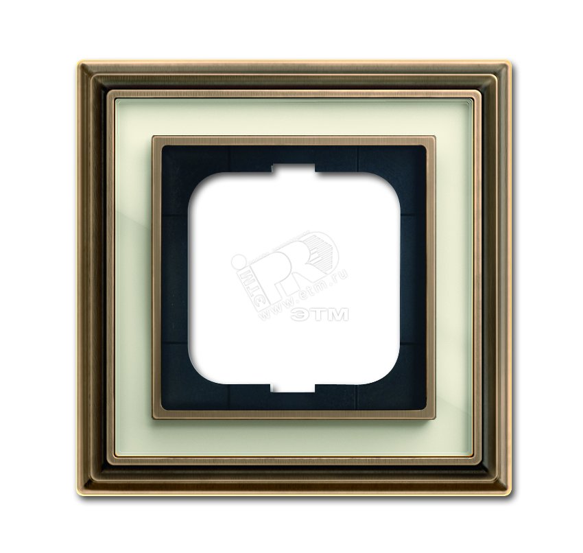 Династия Рамка 1 пост  латунь античная белое стекло 1721-848-500 ABB - превью