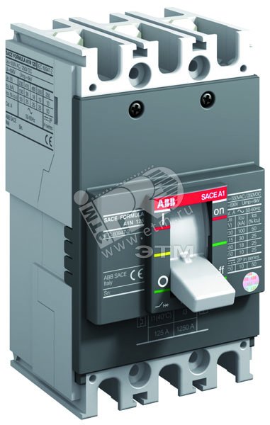 Выключатель автоматический трехполюсный A1C 125 TMF 80-800 F F 1SDA070309R1 ABB - превью