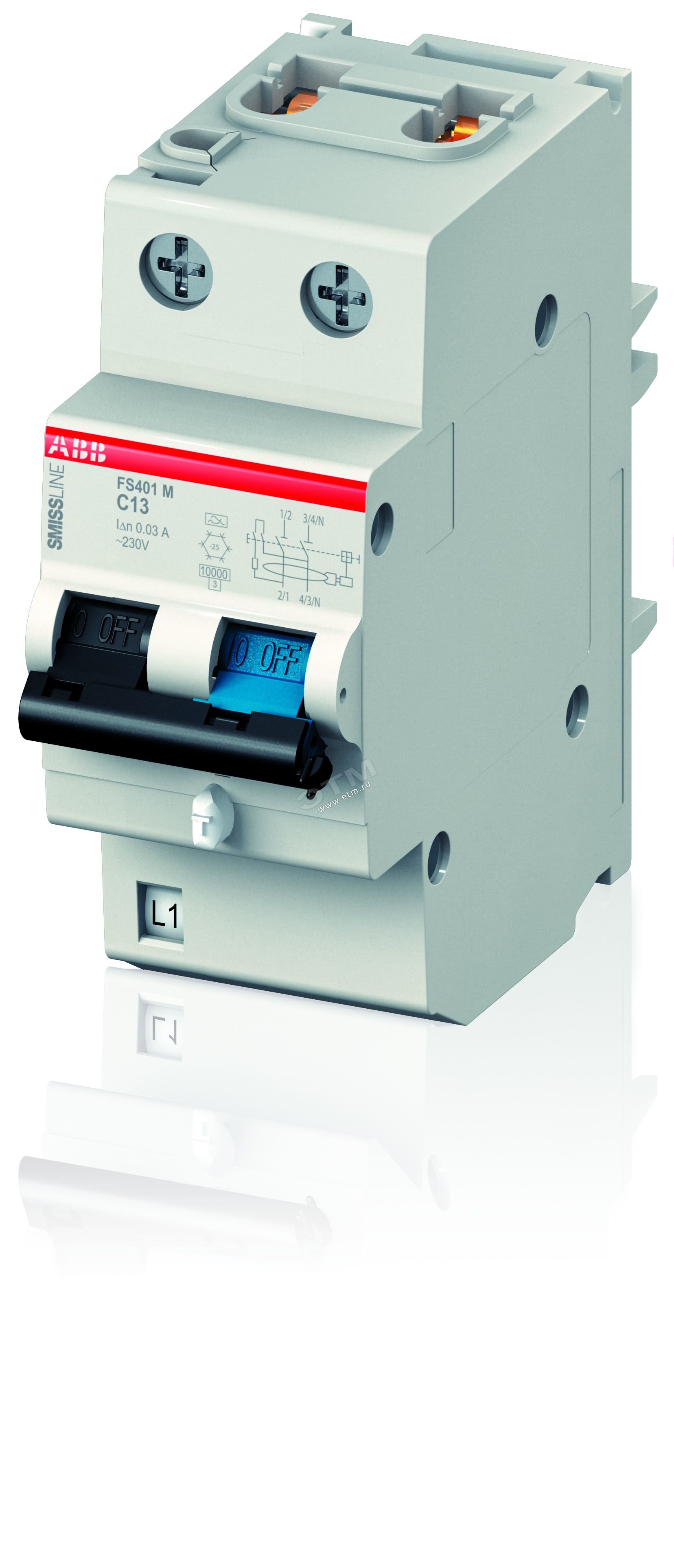 Выключатель автоматический дифференциального тока FS401E-C16/0.03 ABB - превью