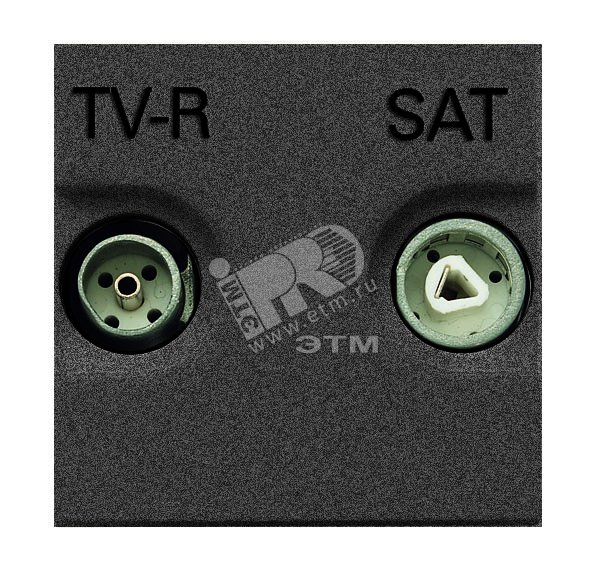 Zenit Розетка телевизионная TV-R-SAT одиночная с накладкой антрацит N2251.3 AN ABB - превью 2