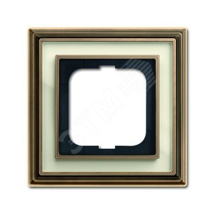 Династия Рамка 1 пост  латунь античная белое стекло 1721-848-500 ABB - 2
