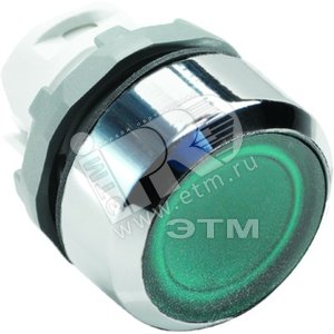 Кнопка зеленая без фиксации MP1-21G низкая с подсветкой