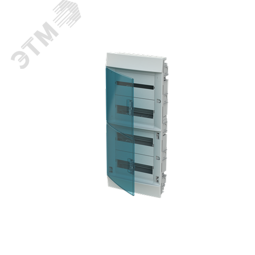 Щит распределительный встраиваемый 48 модулей ЩРв-п-48 пластиковый Mistral41 зеленая прозрачная дверь с клеммами IP41 - фото 2