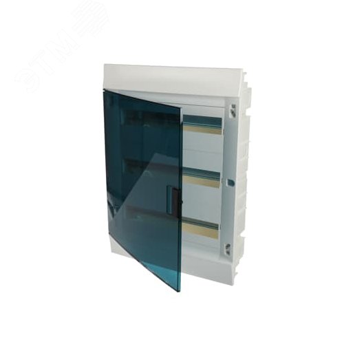 Щит распределительный встраиваемый 54 модуля ЩРв-п-54 пластиковый Mistral41 зеленая прозрачная дверь с клеммами IP41 - фото 3