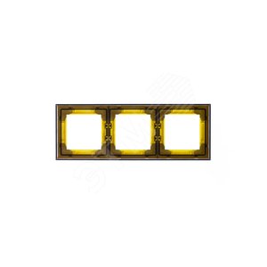 Рамка Levit 3 поста жёлтый / дымчатый чёрный 3901H-A05030 64W ABB - 5