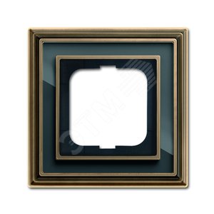 Династия Рамка 1 пост  латунь античная черное стекло 1721-845-500 ABB - 2