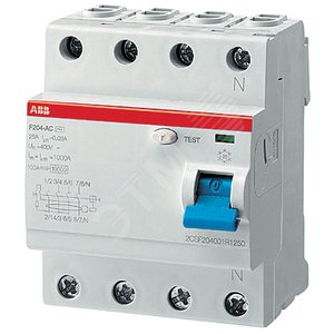 Выключатель дифференциального тока четырехмодульный F204 A-25/0.1 F204 A-25/0,1 ABB - 3