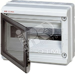 Щит распределительный навесной ЩРн-П-12 IP65, пластиковый, прозрачная дверь, серый