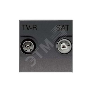 Zenit Розетка телевизионная TV-R-SAT одиночная с накладкой антрацит N2251.3 AN ABB - 3