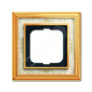 Династия Рамка 1 пост  латунь полированная белая роспись 1721-836-500 ABB - 2