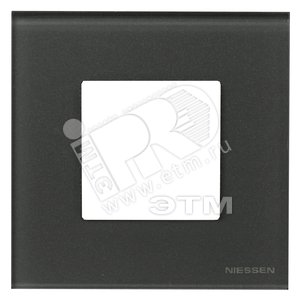 Zenit Рамка 1 пост 2 модуля стекло графит N2271 CF ABB