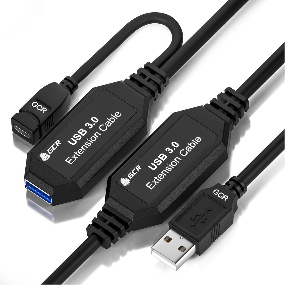 Изображение товара Активный удлинитель USB 3.0 AM/AF с усилителем сигнала и разъемом microUSB для доп. питания, 10м, черный (шт)