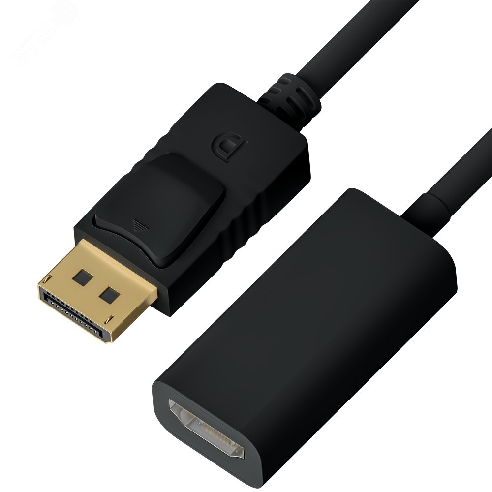 Переходник Active DisplayPort 20M v1.2 на HDMI 19F v1.4, 0.10 м., черный GCR-ADP2MHD Greenconnect