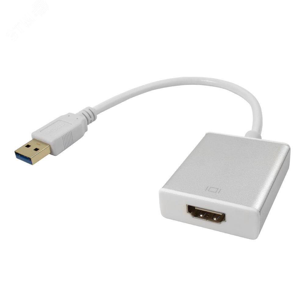 Конвертер-переходник USB 3.0 AM на HDMI 19F v1.4, белый GCR-U32HD2 Greenconnect