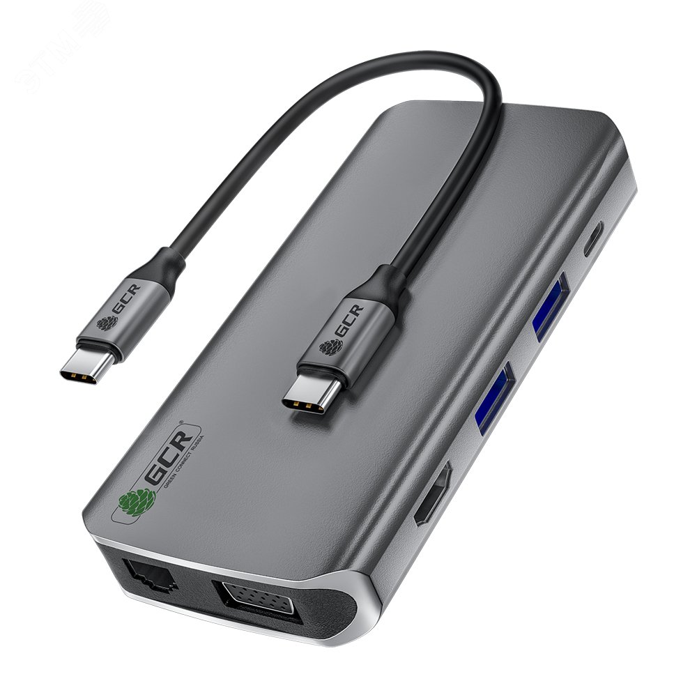 Изображение товара Док-станция 10 в 1, Type C на HDMI, VGA, RJ45, USB 3.0, Card Reader, PD, аудио (шт)