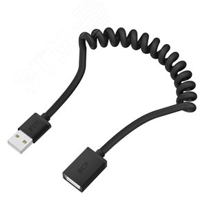 Удлинитель USB 2.0 AM на AF, 1 м., черный, витой GCR-50522 Greenconnect
