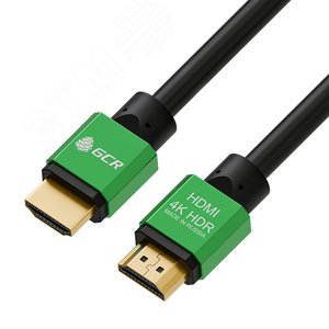 Кабель HDMI 2.0, Ultra HD 19М на 19М, 0.5 м., AL черный-зеленый