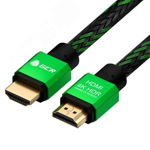 Кабель HDMI 2.0, Ultra HD 19М на 19М, 3 м., AL зеленый нейлон