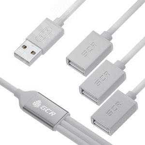 Изображение товара Хаб USB 2.0 на 3 порта, 0.35 м., гибкий, белый (шт)