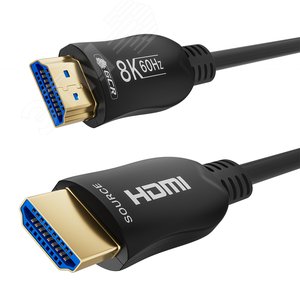 Кабель оптический HDMI 2.1 19М на 19М, 20 м., высокоскоростной, черный