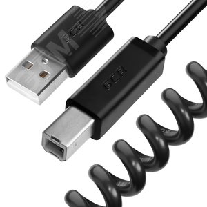 Кабель USB 2.0 AM на BM, 2 м., черный, витой, морозостойкий GCR-UPC0M-AA2S-2.0m Greenconnect
