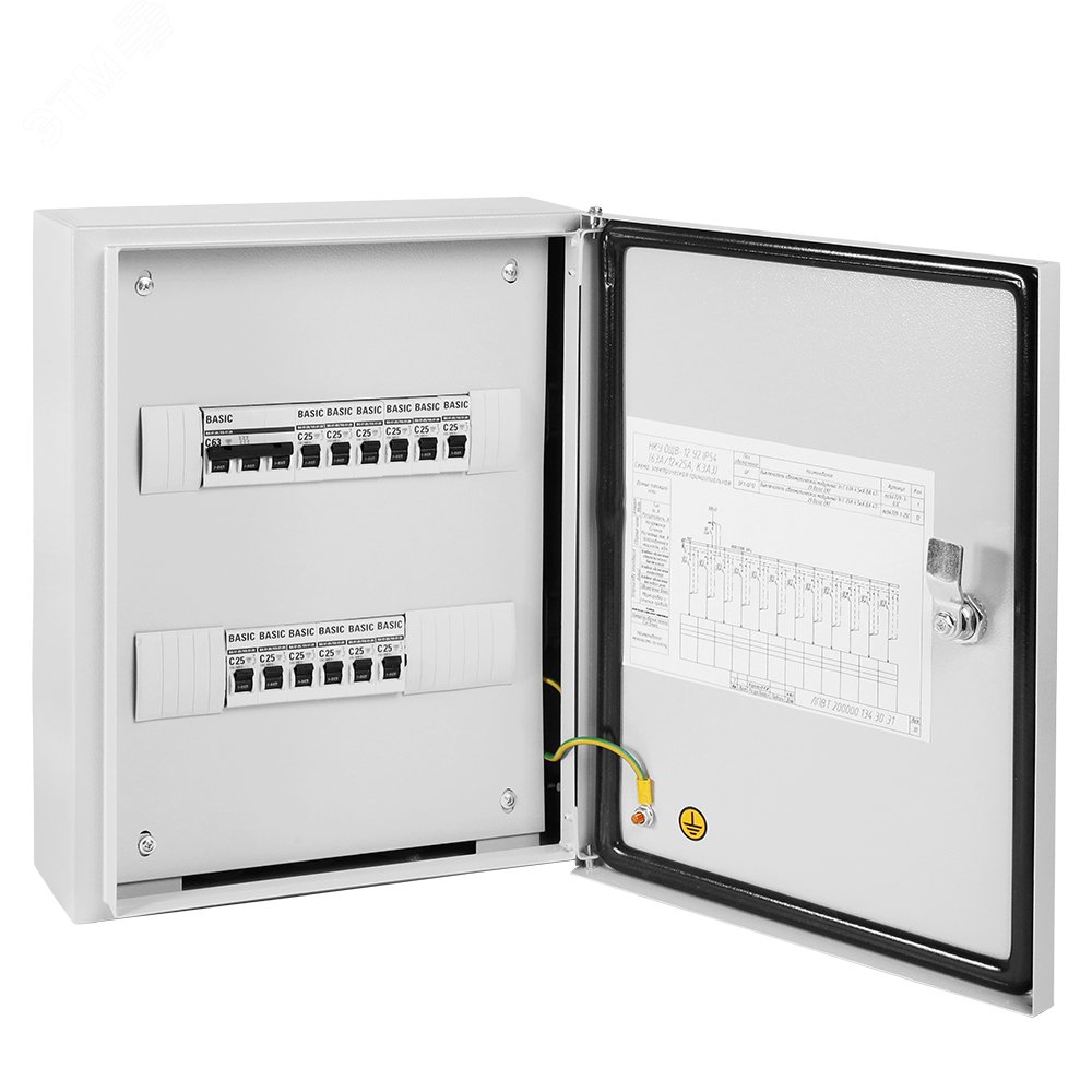 Низковольтное комплектное устройство ОЩВ-12 У2 IP54 (63А/12х16А) 00-00008995 Центр Энергии - превью 2