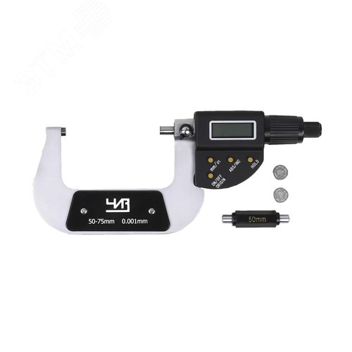 Изображение товара Микрометр МКЦ-75 0,001 электр. 4-кн. (ГРСИ №50593-12) с поверкой (шт)