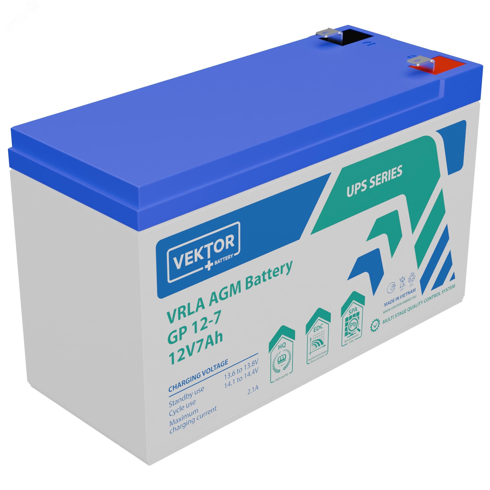 Изображение товара Аккумуляторная батарея VEKTOR BATTERY GP 12-7 (шт)