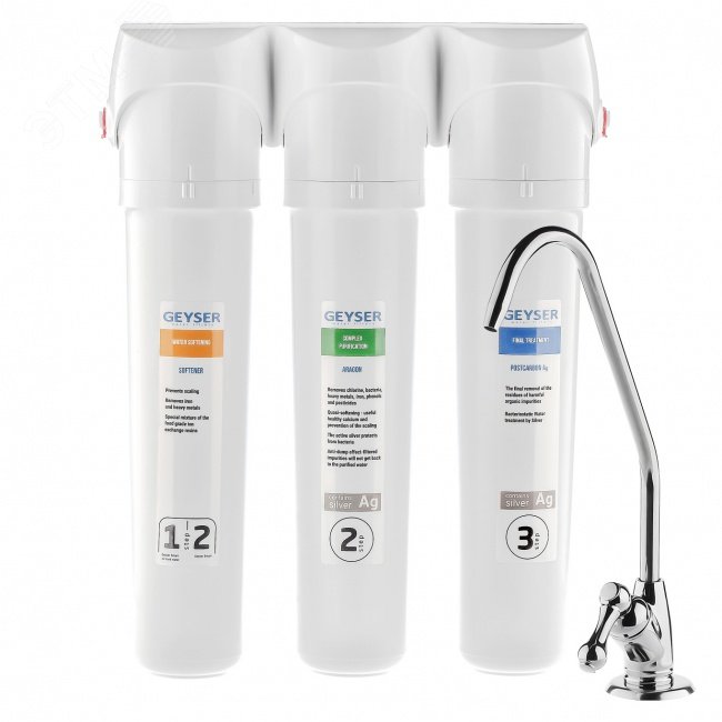 Изображение товара Проточный фильтр Гейзер Смарт для жесткой воды - бытовой очиститель воды