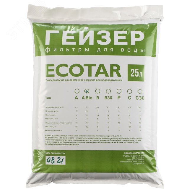 Изображение товара Элемент фильтрующий Экотар А Био для очистки воды 40091 Россия