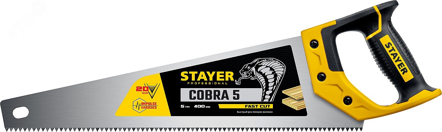 Изображение товара Ножовка по дереву Cobra 5 400 мм - прочный инструмент для моделирования и строительства
