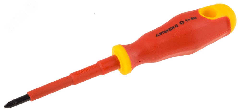 Изображение товара Крестовая диэлектрическая отвертка Electro PH1x80 мм для электромонтажных работ