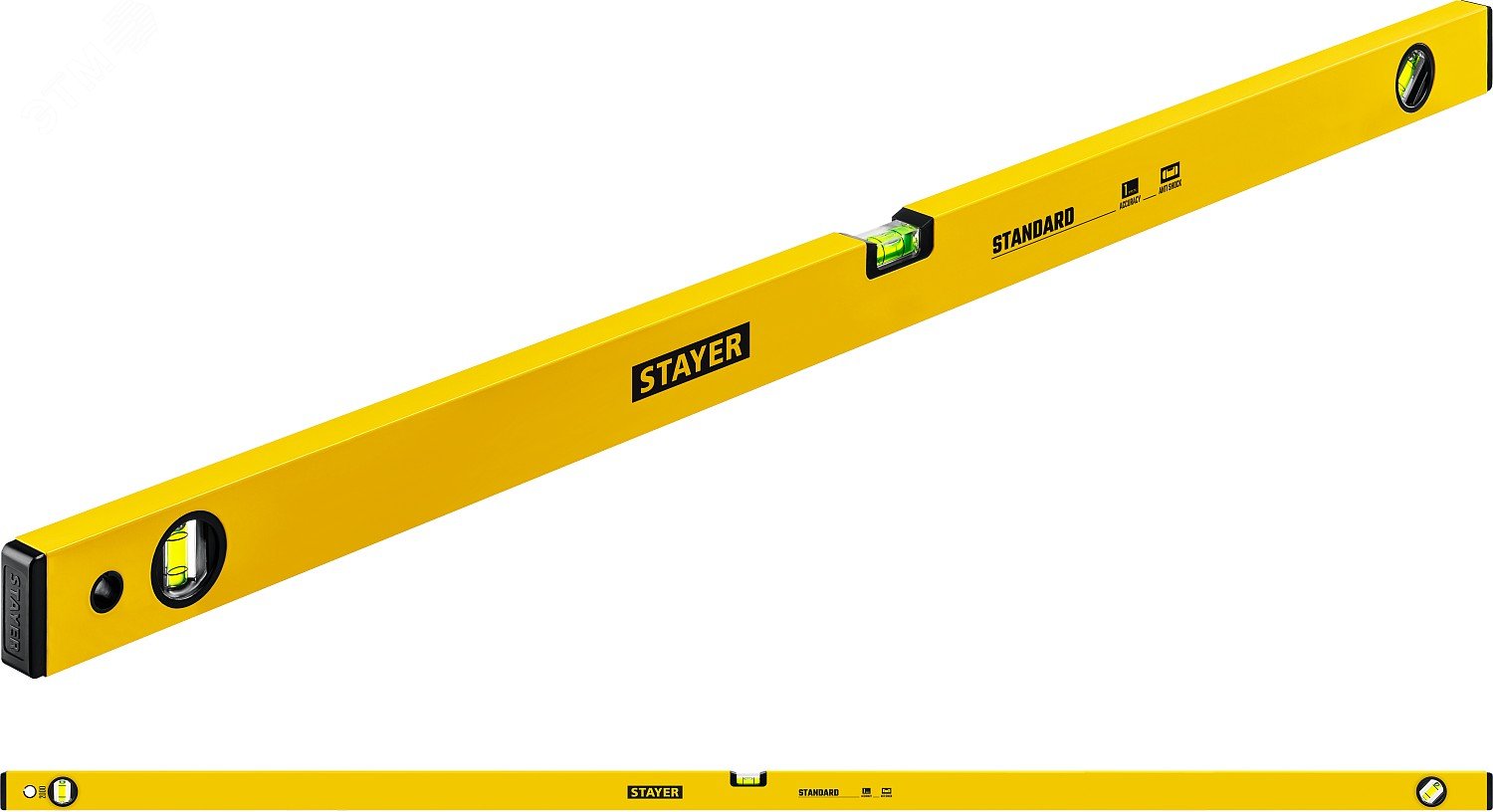 Изображение товара Уровень 2000 мм STAYER с тремя глазками высокий точность