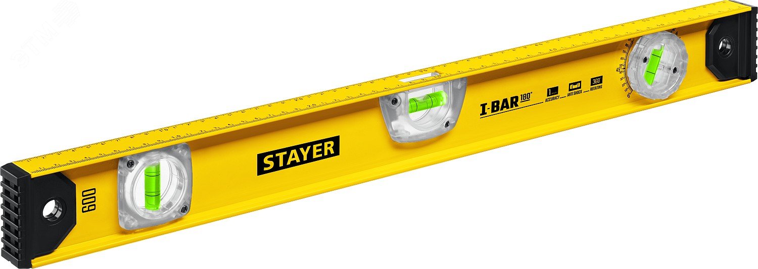 Изображение товара Уровень рельс I-Bar 600 мм от STAYER для точных измерений