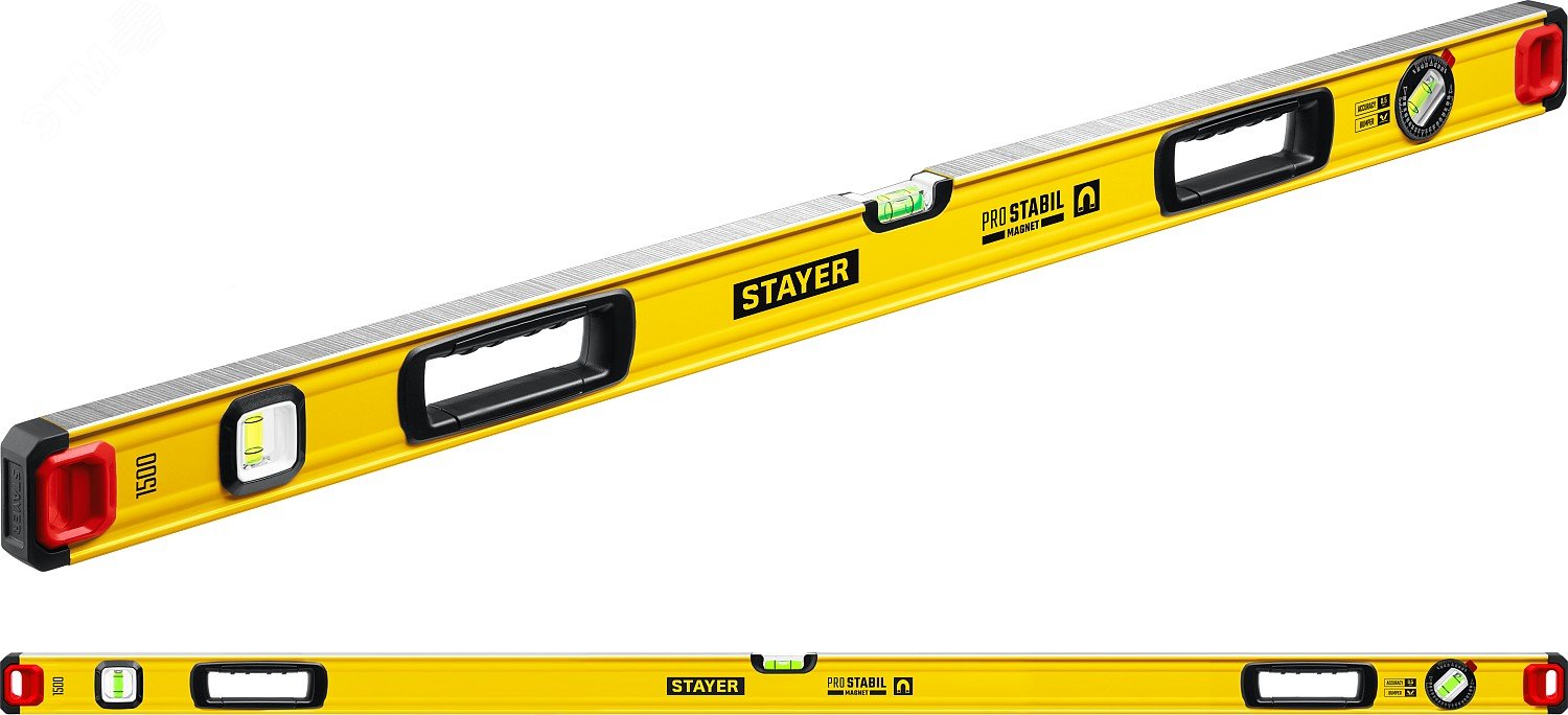 Изображение товара Уровень 1500 мм с магнитом и фрезерованной поверхностью STAYER